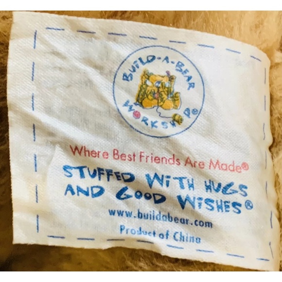 Build A Bear Workshop Brown Bear Plush White Navy Uniform Shirt Stuffed Animal - Picture 7 of 12